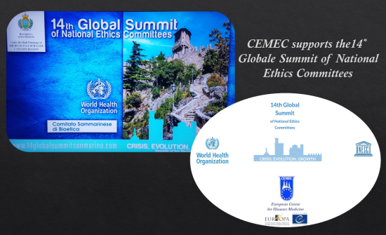 The European Center for Disaster Medicine supports the 14th Global Summit of National Ethics Committees