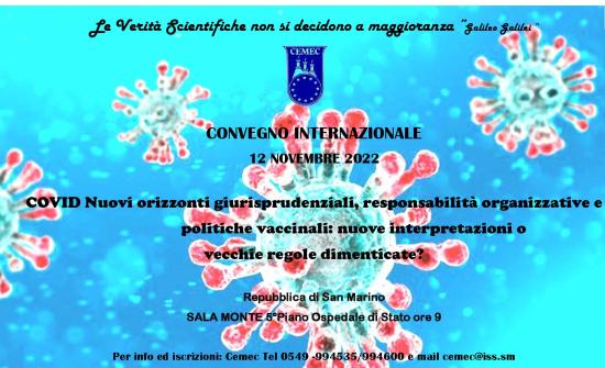 COVID: CONVEGNO INTERNAZIONALE 12 novembre 2022 Repubblica San Marino
